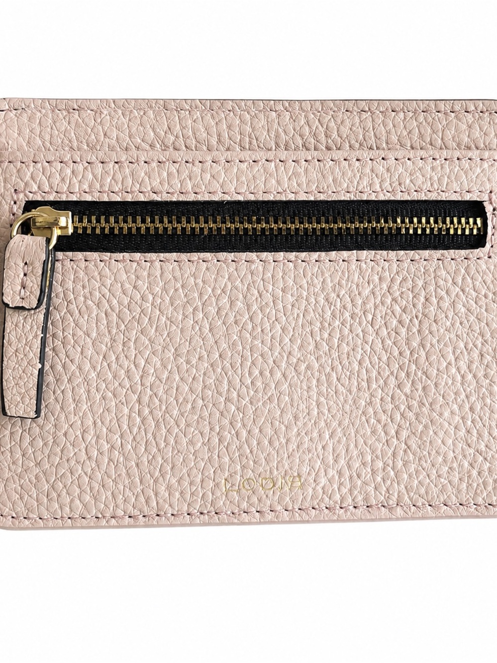 Lodis Blush Pink Pebbled Leather Card Wallet